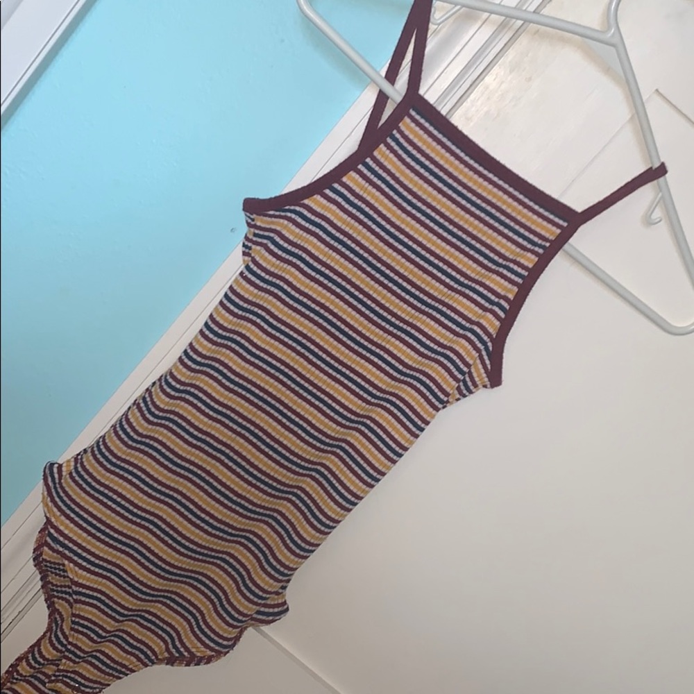 Striped body suit